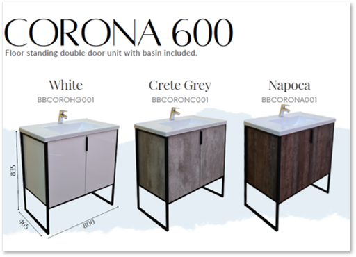 Double door unit with basin 